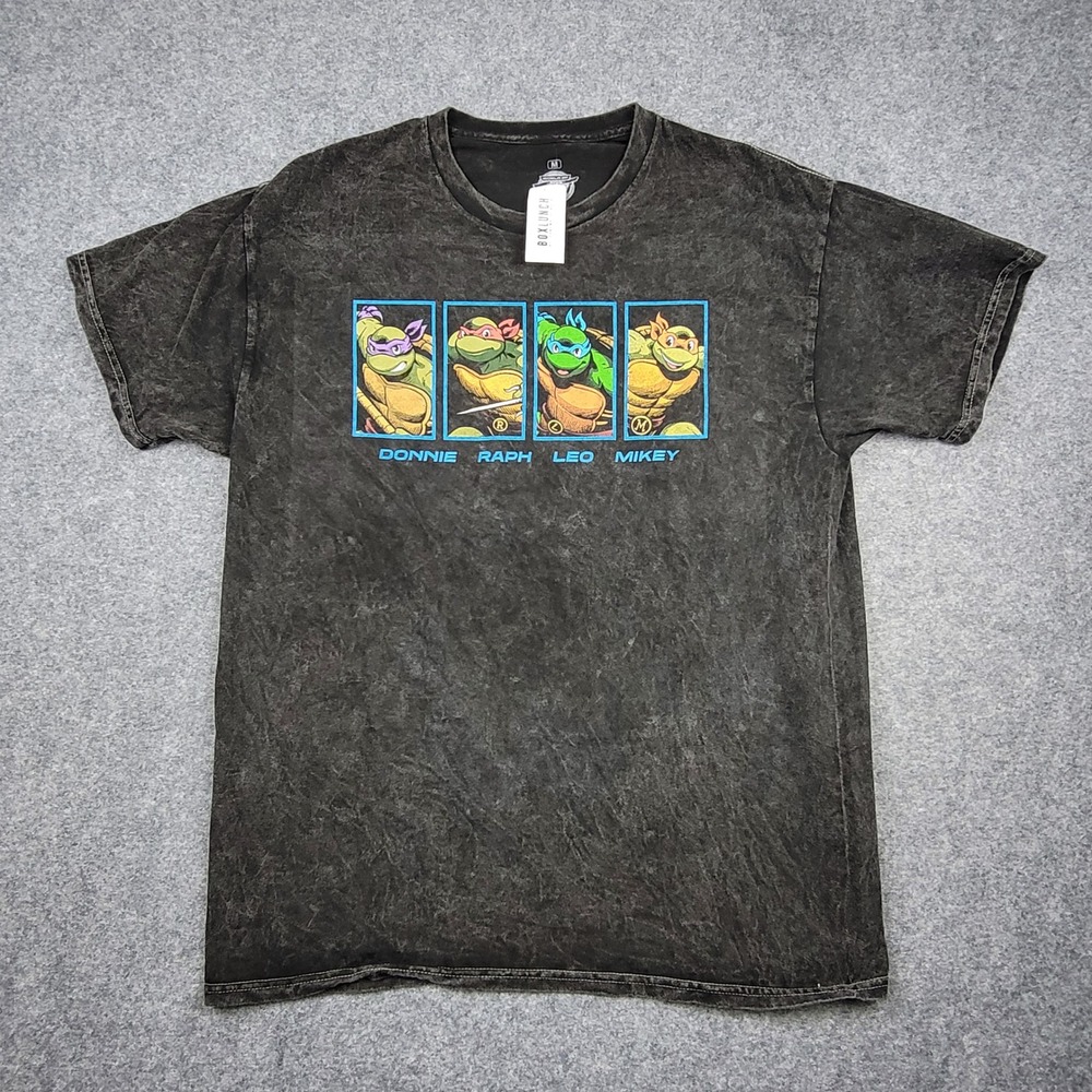 Ripple Junction TMNT Graphic T-Shirt Men M Gray Acid Wash BoxLunch Ninja Turtles